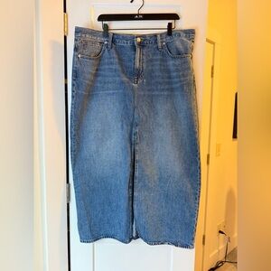 Madewell Denim Front-Slit Midi Skirt